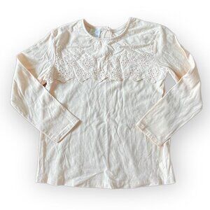 Zara Eyelet Trimmed Pale Pink Shirt